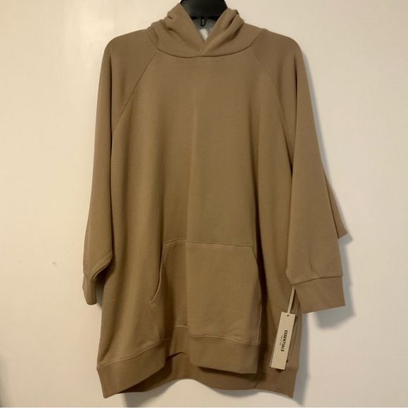 Fear of God Essentials 77 Women's 3/4 Sleeve Hoodie Oak Size XL - Picture 4 of 11